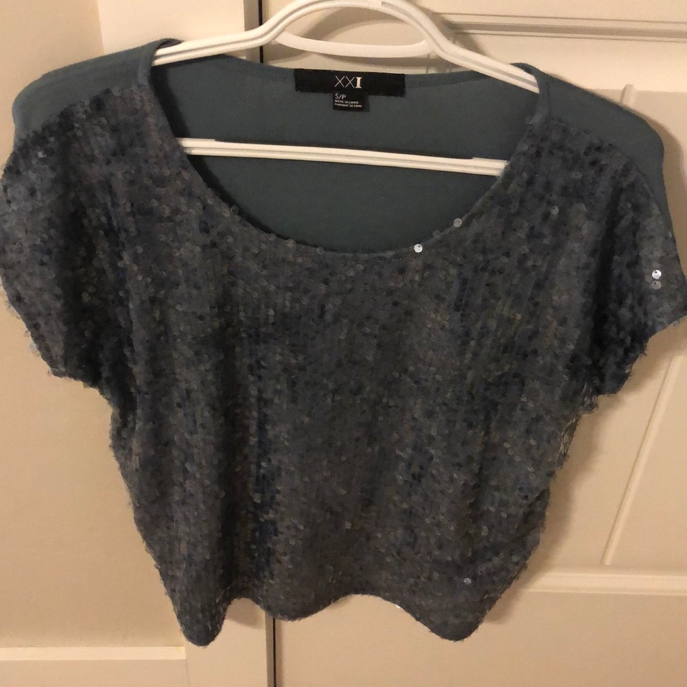 Gray sequin blouse
